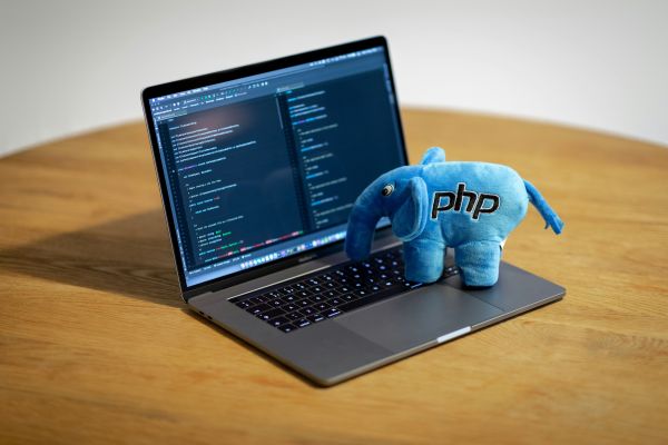 laptop with php logo
